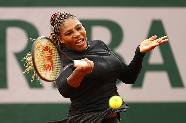 America’s Serena Williams plays a forehand during her French Open women’s singles first round match against compatriot Kristie Ahn on 28 September 2020.