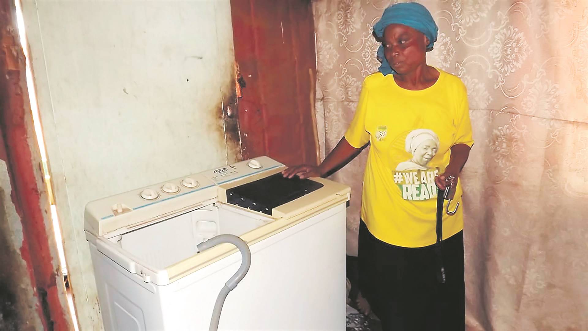 Gogo Mmakereke Nzimande was saved by her washing machine. Photo by Sammy Moretsi