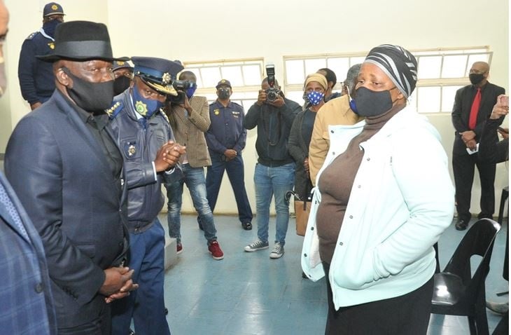 Police minister Bheki Cele visited the families that lost their loves ones during two shooting incident at KwaNdengezi township west of Durban. Photo by Jabulani Langa