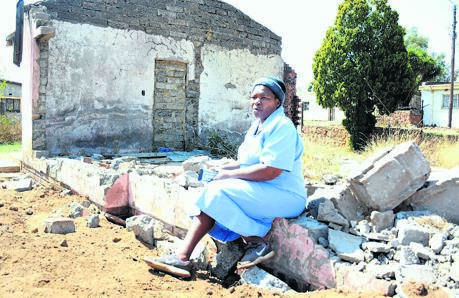 Moipone Masite from Hebron wants Eskom to rebuild the family house that burnt down when a nearby transformer exploded.           Photo by                                 Raymond Morare