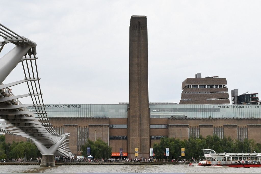 A general view shows the Tate Modern gallery on the southern bank of the River Thames in London 