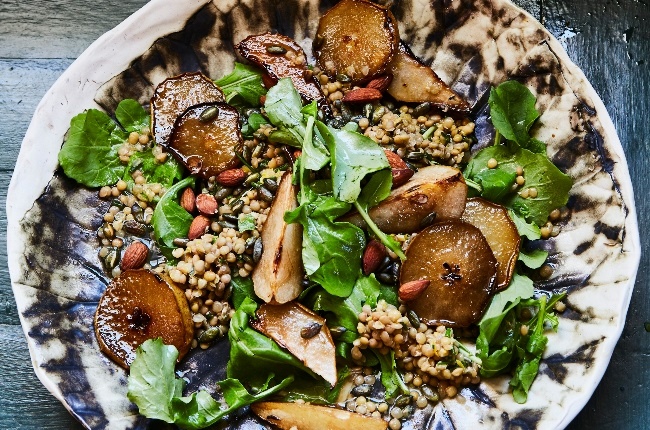Roasted pear and lentil salad. (Photo: Jacques Stander)