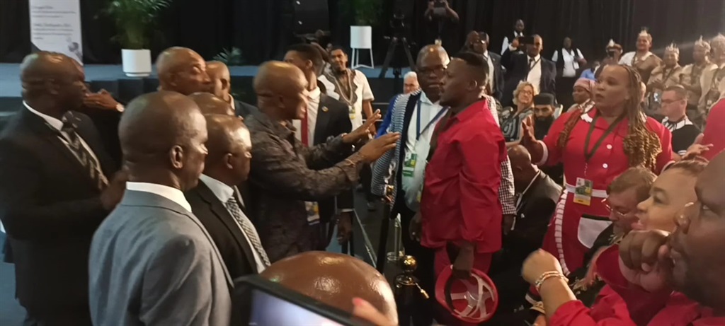 The Eastern Cape legislature has charged five EFF MPLs with misconduct after they disrupted Premier Oscar Mabuyane's State of the Province Address in February. (Sithandiwe Velaphi/News24)