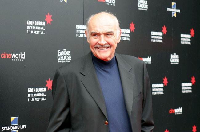 Farewell, Dad: Sean Connery is pictured for the last time with his son