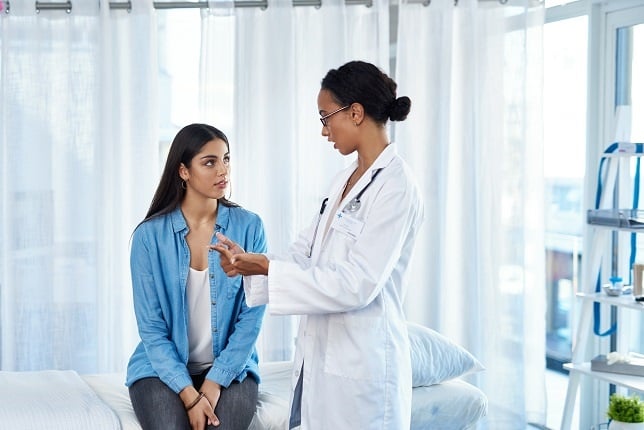 Shot of a young woman having a consultation with her doctor.