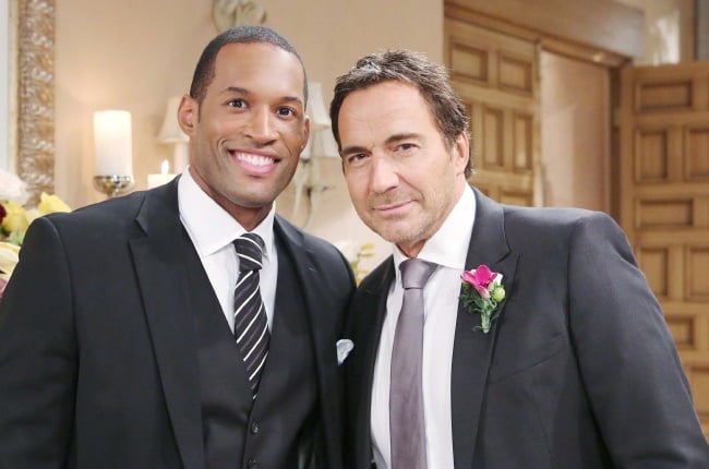 Lawrence Saint-Victor with a cast member from The Bold and the Beautiful