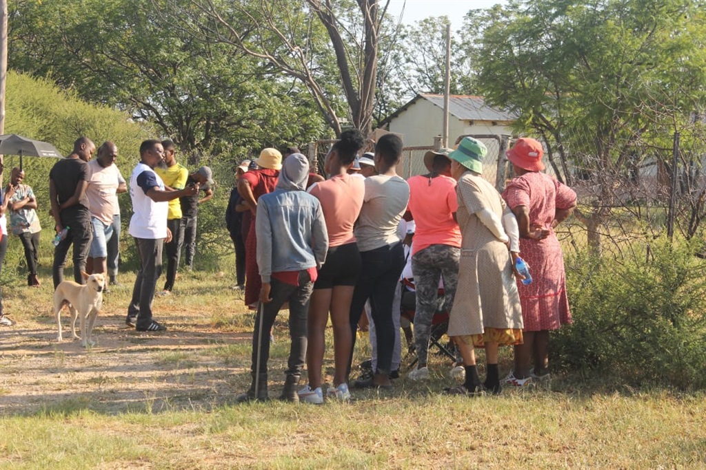 The community of Dikgopaneng Village near Makapanstad blocked the entrance of a registration centre on Saturday saying they are gatvol of not having access to water. Photo by Thokozile Mnguni