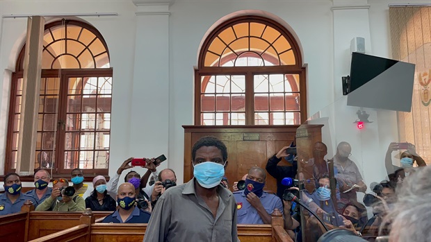<p><em>Zandile Mafe, makes an appearance in court. The 49-year-old faces charges under the explosives act, theft, arson and housebreaking.</em></p><p><em>(Marvin Charles, News24)</em></p>