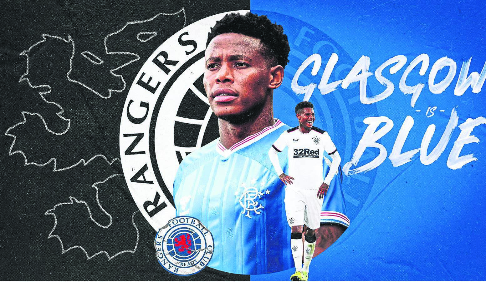 Bongani Zungu’s move to Scottish giants Glasgow Rangers, from French side Amiens, has made his former coach very proud. Graphic by Bongani Zungu/Twitter