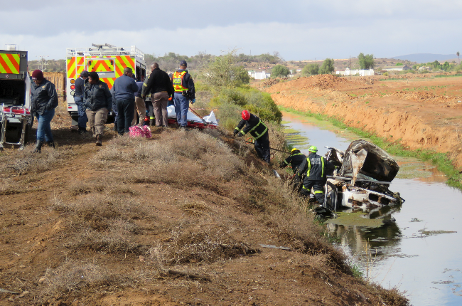 The wreckage of the BMW in which 18-year-old Marilizé Nortier died. In the early hours of 22 September 2019 the car left the road and landed in a canal. Marilizé was still strapped in and drowned. (Photo: Supplied)