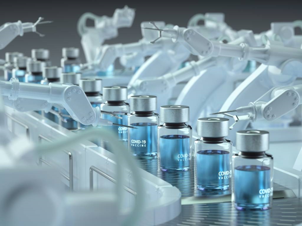 Gambar botol vaksin Covid-19 yang dihasilkan secara digital