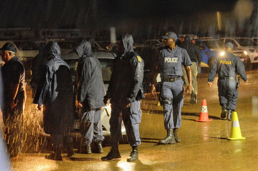 Law enforcement officers during Operation Shanela in Mamelodi, Tshwane on Saturday night. Photo by Raymond Morare