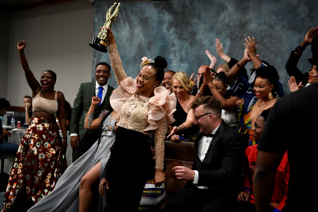  The River  cast after winning Best Telenovela at the SAFTAs.(Photo by Gallo Images / Lefty Shivambu)