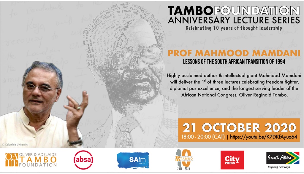 The first virtual lecture in the Tambo Foundation’