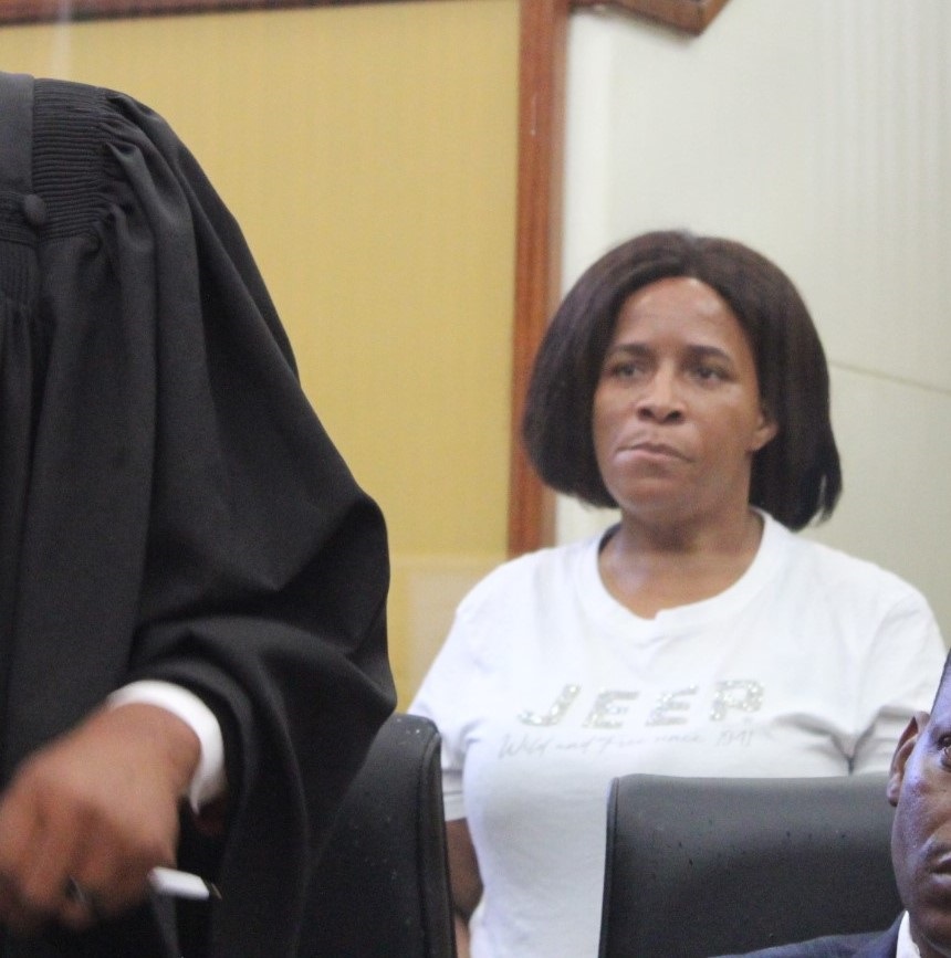 Agnes Setshwantsho during her bail hearing at the Mmabatho Magistrates court. Photo by Boitumelo Tshehle