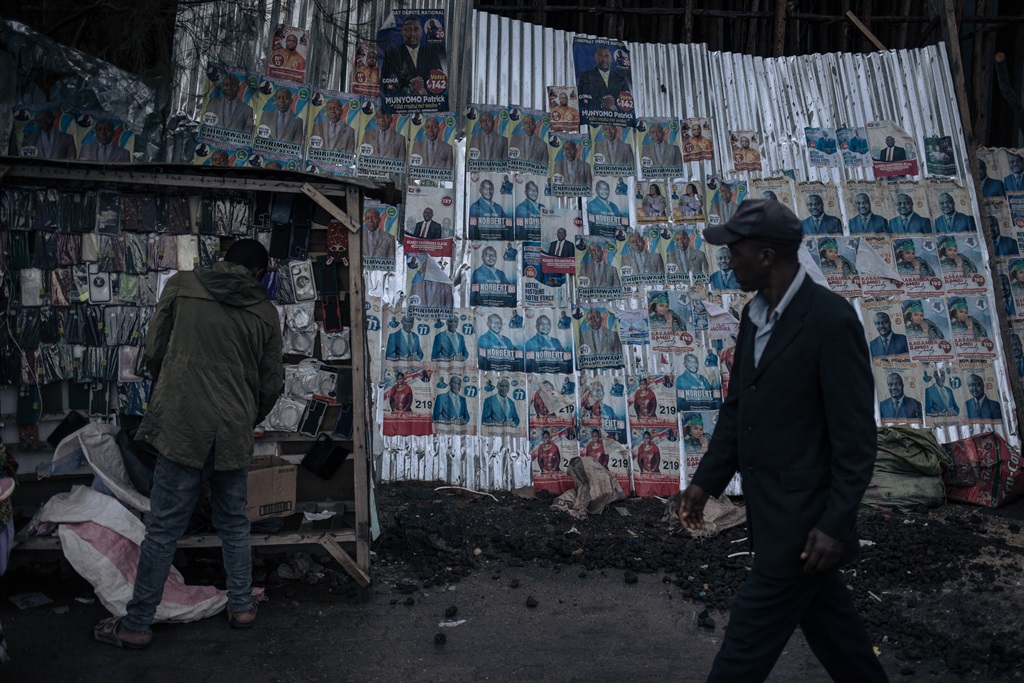 Election campaign posters in Goma, eastern Democratic Republic of Congo.