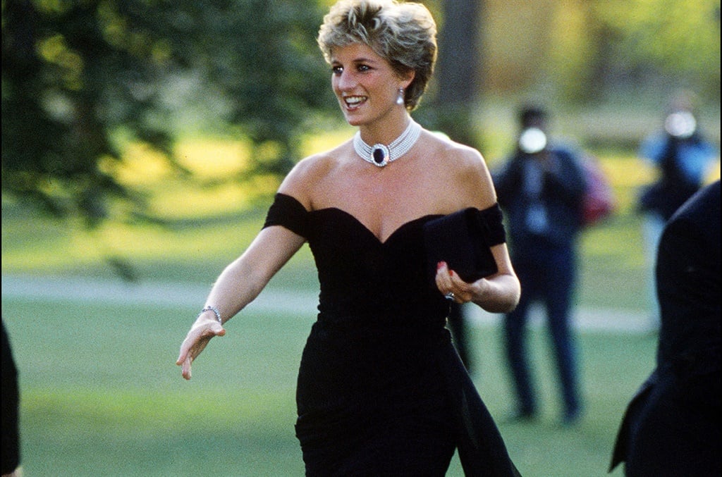 The "revenge dress": Princess Diana (1961 - 1997) arriving at the Serpentine Gallery, London, in a gown by Christina Stambolian, June 1994. (Photo by Jayne Fincher/Getty Images)