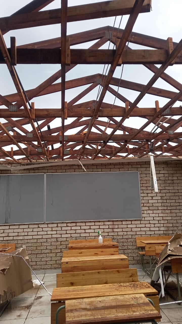 The damaged roof at Phiri Special School in Soweto.