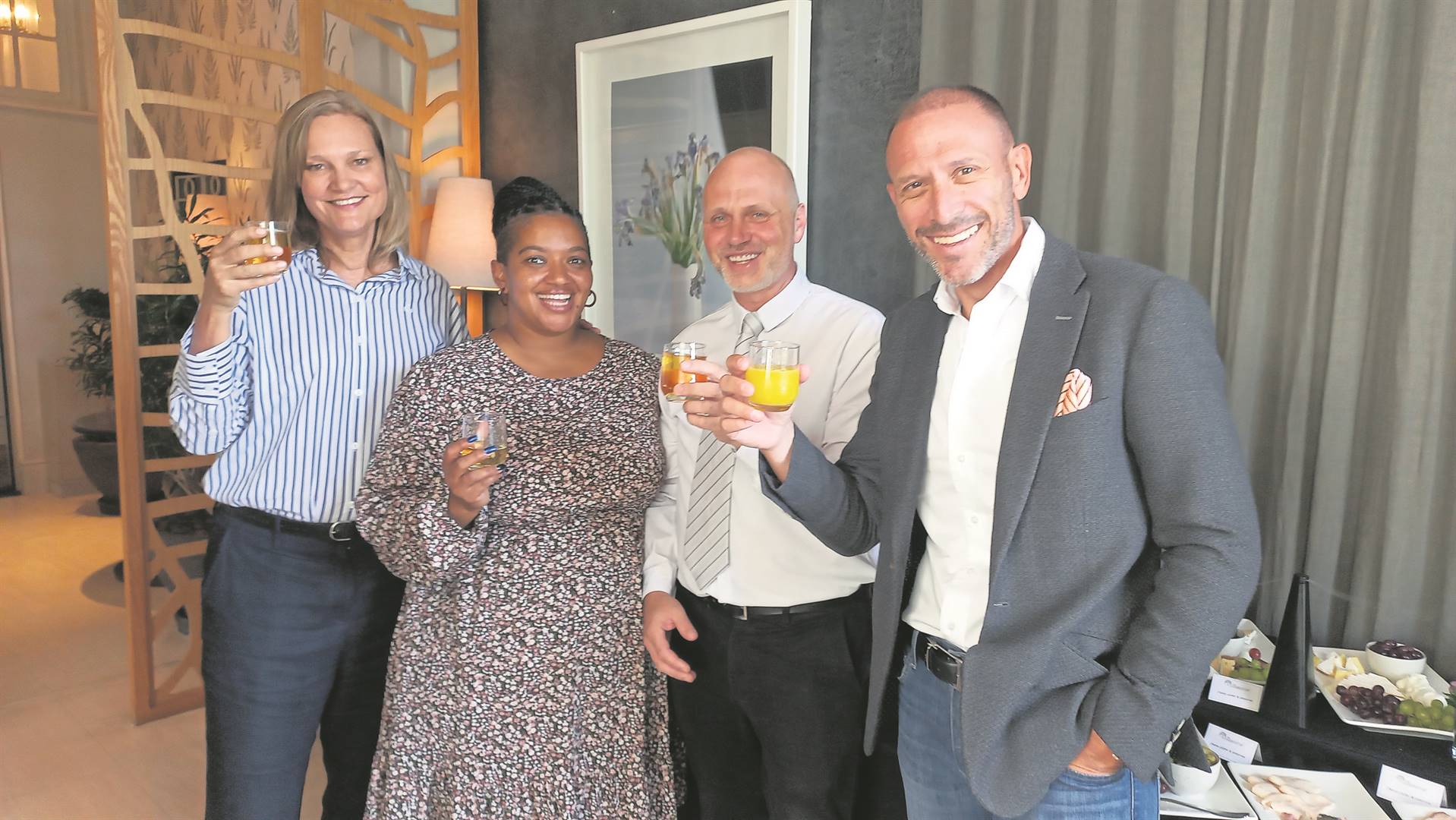 At U-Turn’s big Donor’s Breakfast at the Cellars Hohenort Hotel’s Greenhouse restaurant in Constantia are Ward 58 councillor Katherine Christie, Patricia van der Ross, Jean-Ray Knighton Fitt and the morning’s keynote speaker, Greg Bortz.