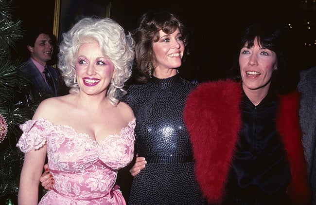 Dolly Parton, Jane Fonda and Lily Tomlin at the film premiere of 9 to 5 in New York on 5 December 1980. (Photo: Tom Wargacki/WireImage)