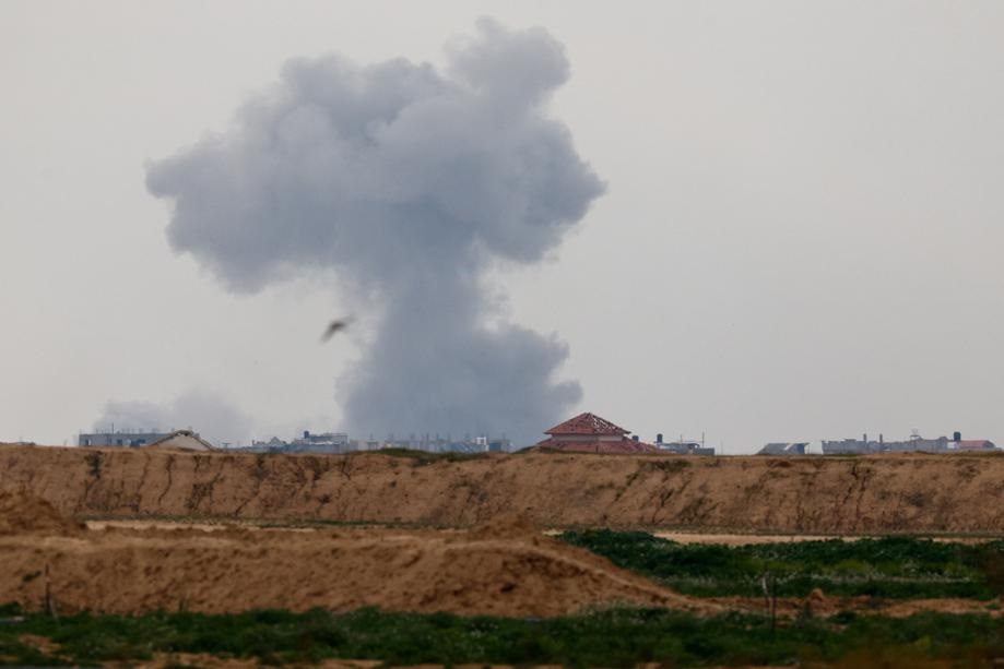Smoke rises over southern Gaza, amid the ongoing conflict between Israel and the Palestinian Islamist group Hamas, as seen from Israel, on 5 February. Photo by Reuters 