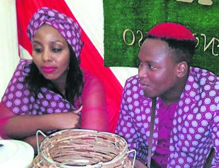 Maskandi star Unjoko with her fiancée Nondumiso Mthanti during their engagement ceremony in December last year. Photo SuppliedPhoto by 