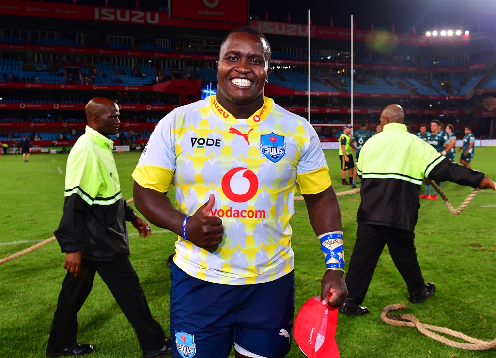 Trevor Nyakane (C) of the Bulls during the 2020 Super Rugby game between the Bulls and the Highlanders at Loftus Versveld in Pretoria on 7 March 2020 Â© BackpagePix