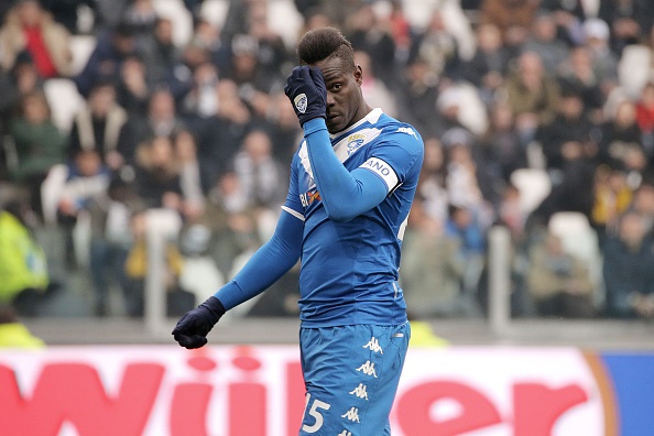 Mario Balotelli former Brescia Calcio reacts to a missed chance during the Serie A match between Juventus and Brescia Calcio at Allianz Stadium on February 16, 2020 in Turin, Italy. (Photo by Giuseppe Cottini/NurPhoto via Getty Images)