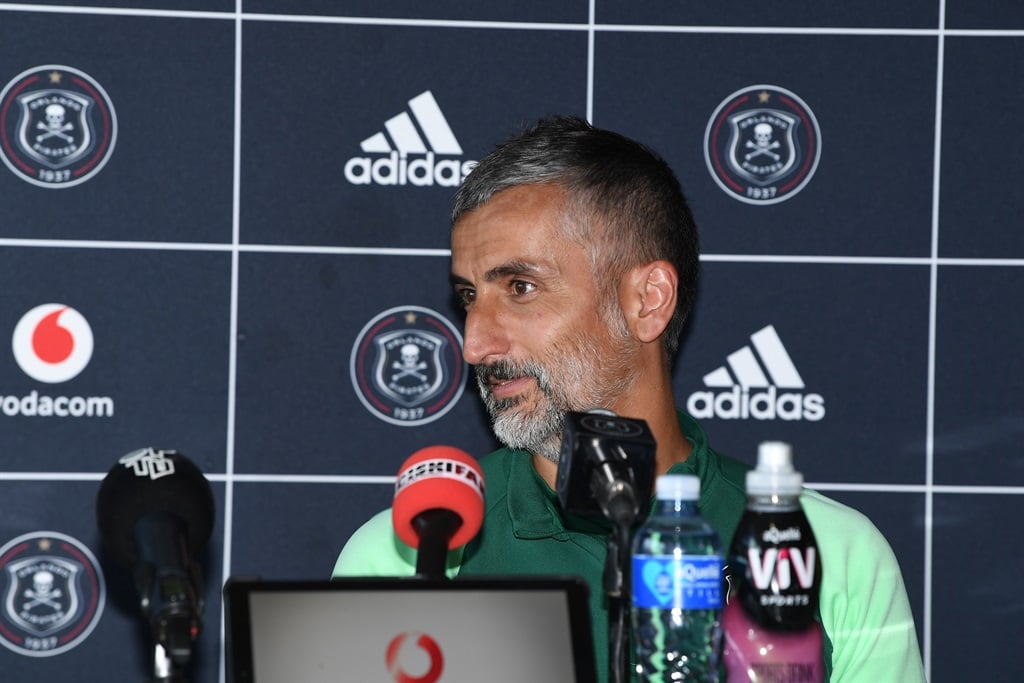 JOHANNESBURG, SOUTH AFRICA - DECEMBER 07: Orlando Pirates coach Jose Riveiro during the Orlando Pirates media open day at Rand Stadium on December 07, 2023 in Johannesburg, South Africa. (Photo by Lefty Shivambu/Gallo Images)