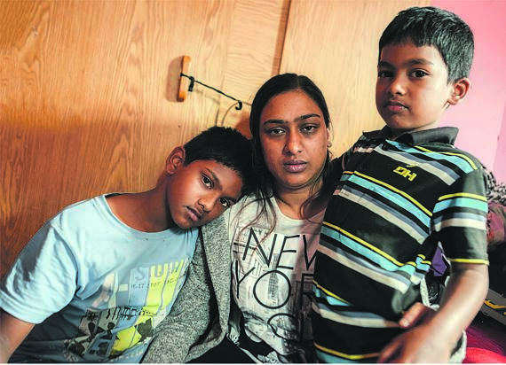 Maxine Pillay and her two sons, Torrez Naidoo (10, left) and Dimitri Pillay (5).