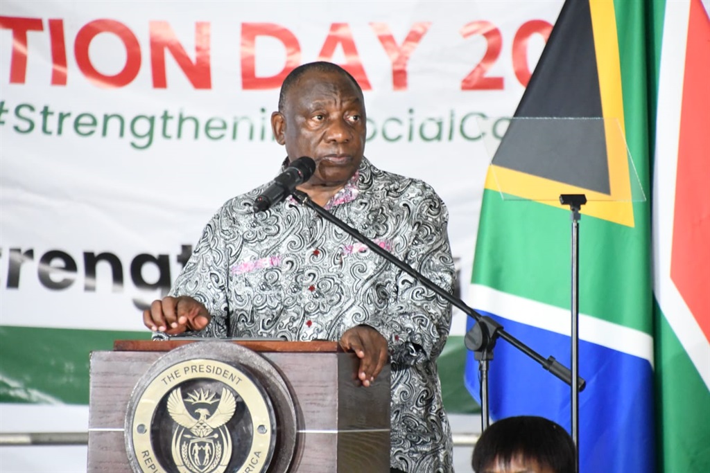 President Cyril Ramaphosa speaking during the Day of Reconciliation celebrations at Thohoyandou Stadium in Limpopo on Saturday, 16 December.