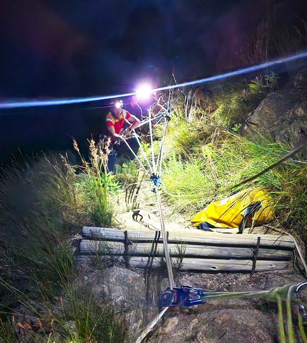 Rescue teams worked well into the night to try and retrieve the hiker’s body.