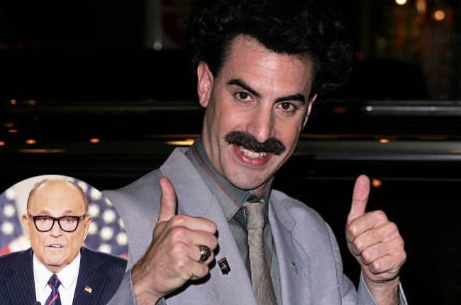 Sacha Baron Cohen pranks lawyer Rudy Giuliani in his latest film Borat Subsequent Moviefilm. (Photo: Gallo Images/Getty Images) 