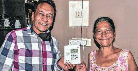 Northdale pensioner Lalitha Maharaj and Councillor Lucky Naicker with Maharaj’s new prepaid electricity meter.