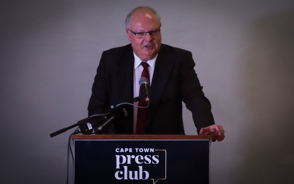 FF Plus Western Cape leader Corné Mulder speaking at the Cape Town Press Club, where he advocated for independence for the Western Cape. 