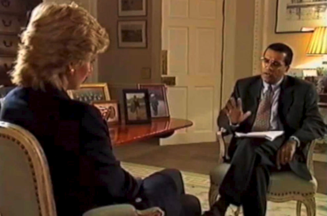 Princess Diana speaks to journalist Martin Bashir in her now iconic BBC interview in 1995. (Photo credit: BBC)