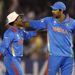 Sachin and Yuvraj highlight the subcontinental dominance in the 2011 World Cup. (AFP)