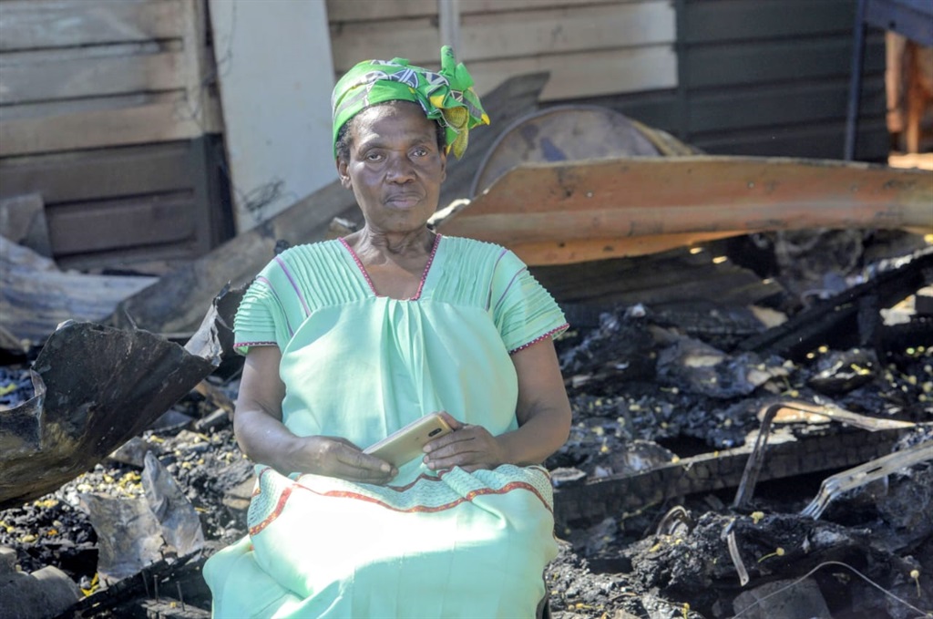 Marry Dlamini (63) faces a dark Christmas after her two-roomed shack burnt down. Photo by Raymond Morare 