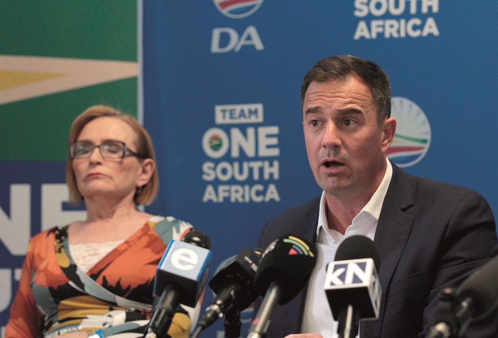 DA federal council chairperson Helen Zille and party leader John Steenhuisen. 