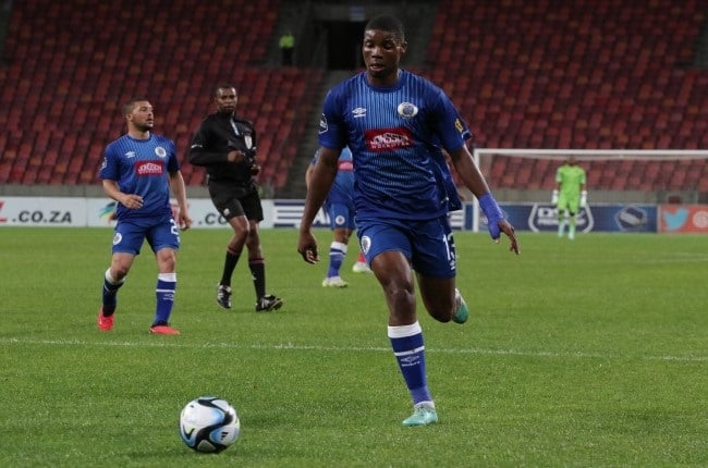 SuperSport United's defender Ime Okon. 
 (Photo by Richard Huggard/Gallo Images)