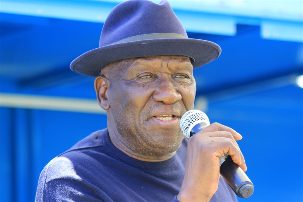 Police Minister Bheki Cele speaking during the annual Festive Season Inspection Roadshow at Saul Tsotetsi sports ground in the Vaal on Tuesday.   Photo by Tumelo Mofokeng