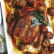 RECIPE | Christmas roast chicken with pork, fruit and nut stuffing