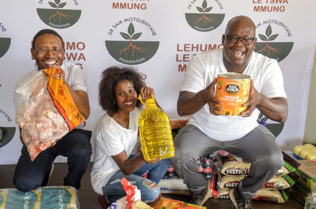 The Dr Sam Motsuenyane Foundation donated groceries to Refiloe Home for the Disabled. Photo by Raymond Morare 