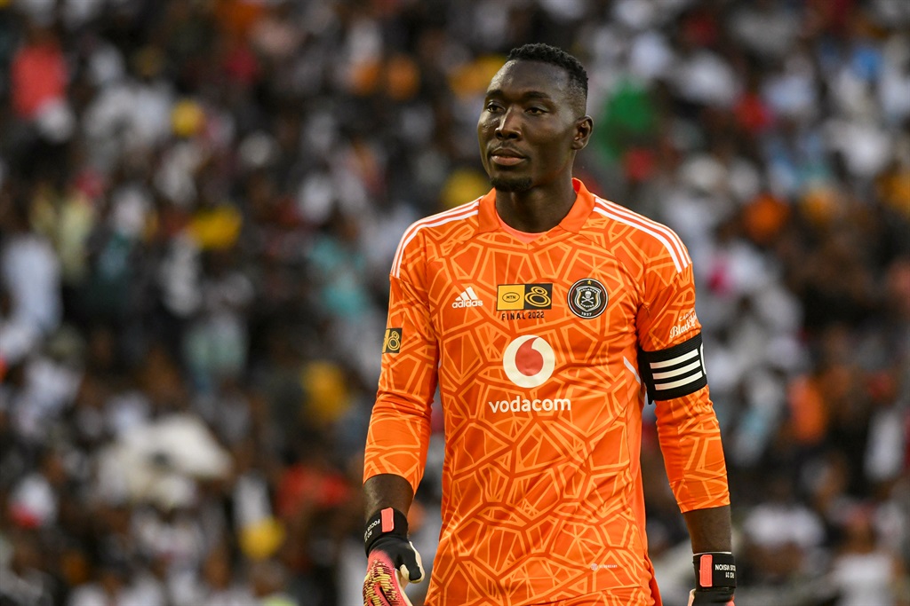 DURBAN, SOUTH AFRICA - NOVEMBER 05: Richard Ofori of Orlando Pirates during the MTN8 final match between AmaZulu FC and Orlando Pirates at Moses Mabhida Stadium on November 05, 2022 in Durban, South Africa. (Photo by Darren Stewart/Gallo Images)