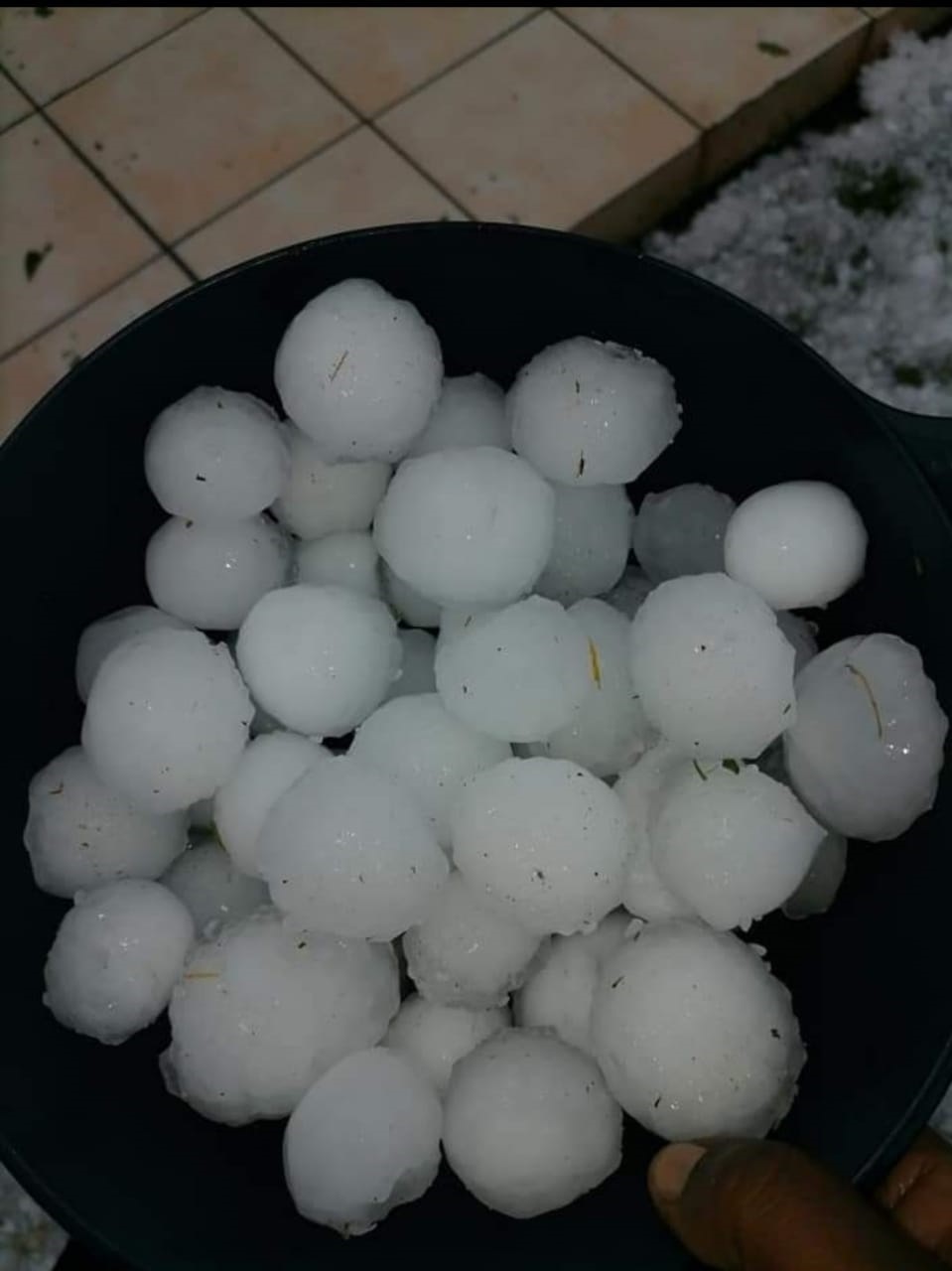 Huge hail storm balls