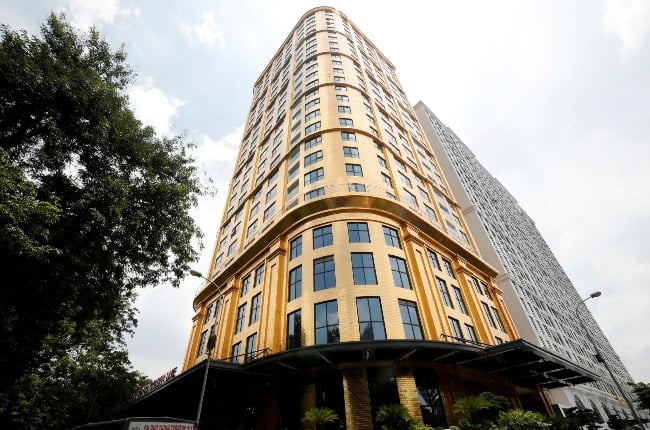 A view of the newly inaugurated Dolce Hanoi Golden Lake hotel, which features gold plated exteriors and interiors. (Photo: REUTERS/GALLO IMAGES) 