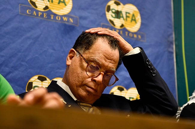 SAFA president Danny Jordaan during the Football 4 Humanity Exhibition match between Western Cape XI and Palestine at Athlone Stadium in February. (Ashley Vlotman/Gallo Images)
