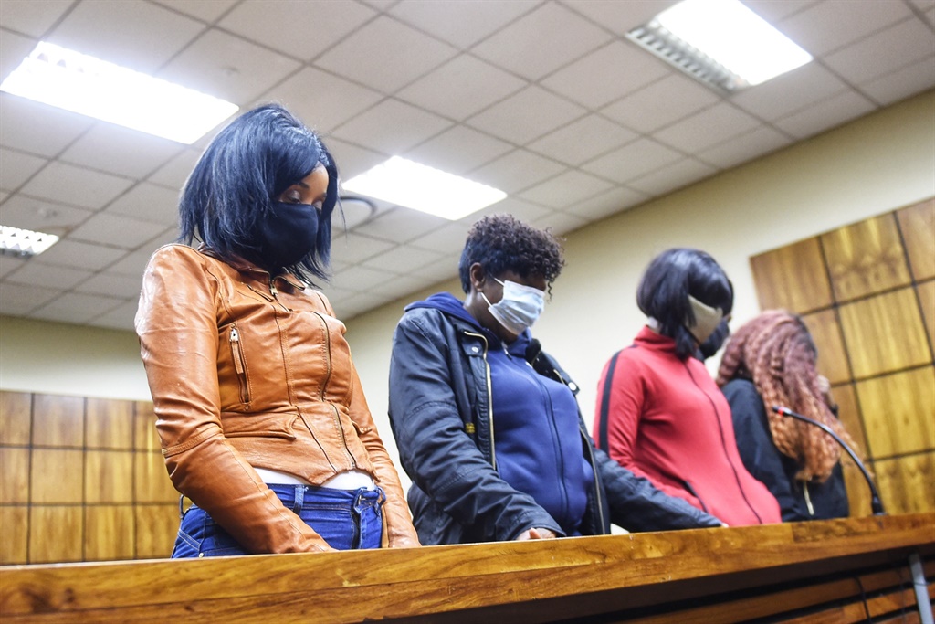 Tshegofatso Vivian Moremane (30), Margeret Koaile (42), Portia Mmola (28), Gontshe Tlholoe (30) and Dakalo Mbedzi (32) appeared at the Randburg Magistrates Court on Thursday. Photo: Christopher Moagi.