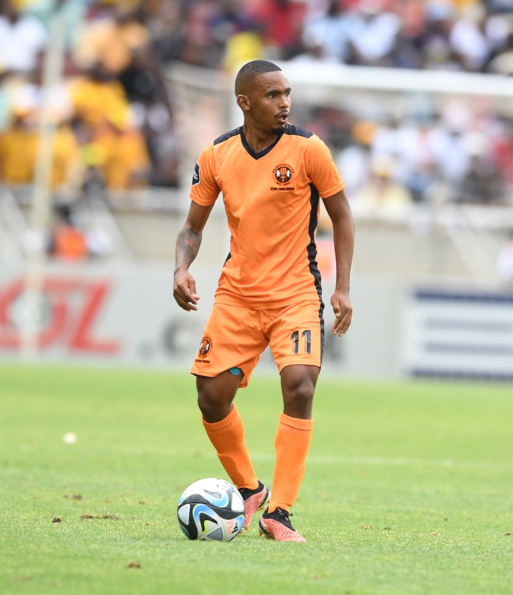 POLOKWANE, SOUTH AFRICA - DECEMBER 09: Oswin Appollis of Polokwane City during the DStv Premiership match between Polokwane City and Kaizer Chiefs at Peter Mokaba Stadium on December 09, 2023 in Polokwane, South Africa. (Photo by Philip Maeta/Gallo Images)
