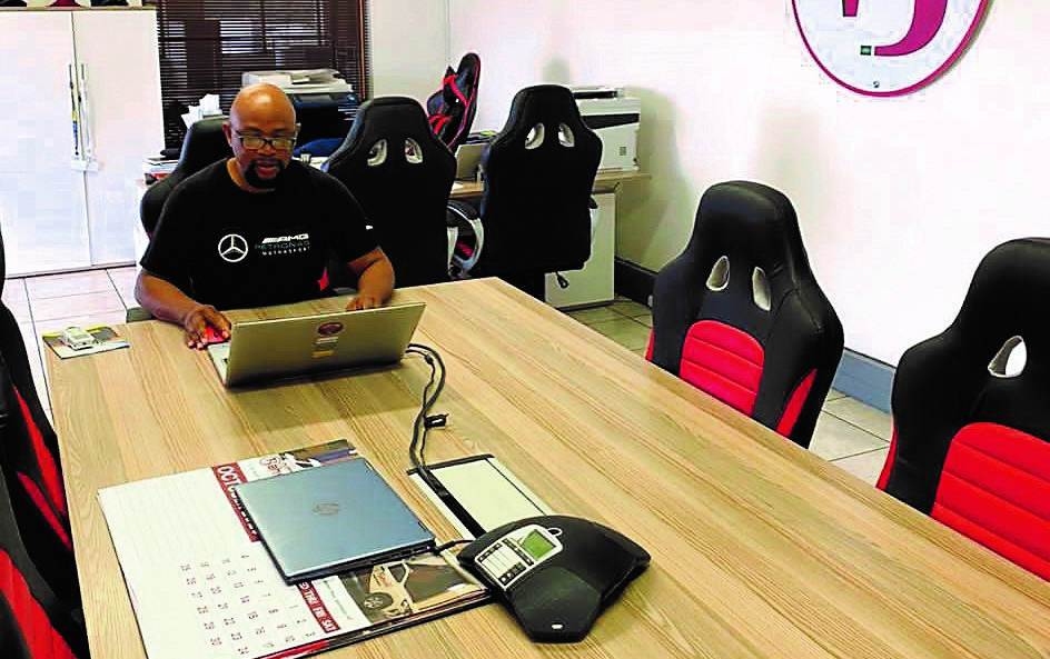 David Mogashoa’s boardroomresembles an F1 working space